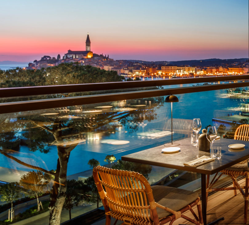 Restaurant Cap Aureo mit Blick auf die Altstadt von Rovinj